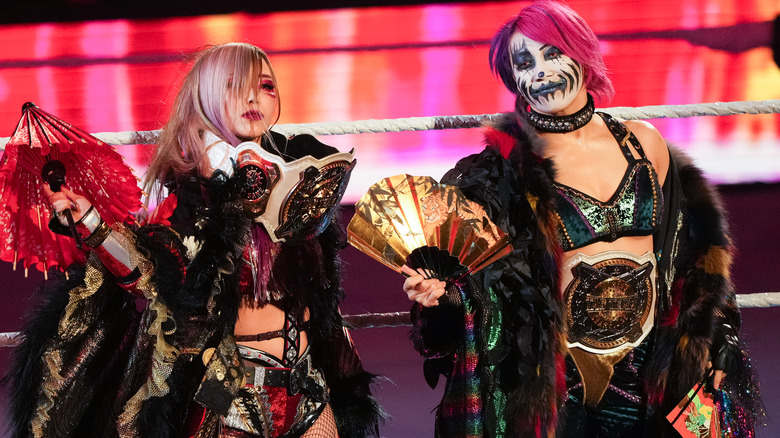Asuka and Kairi Sane as WWE Women's Tag Team Champions